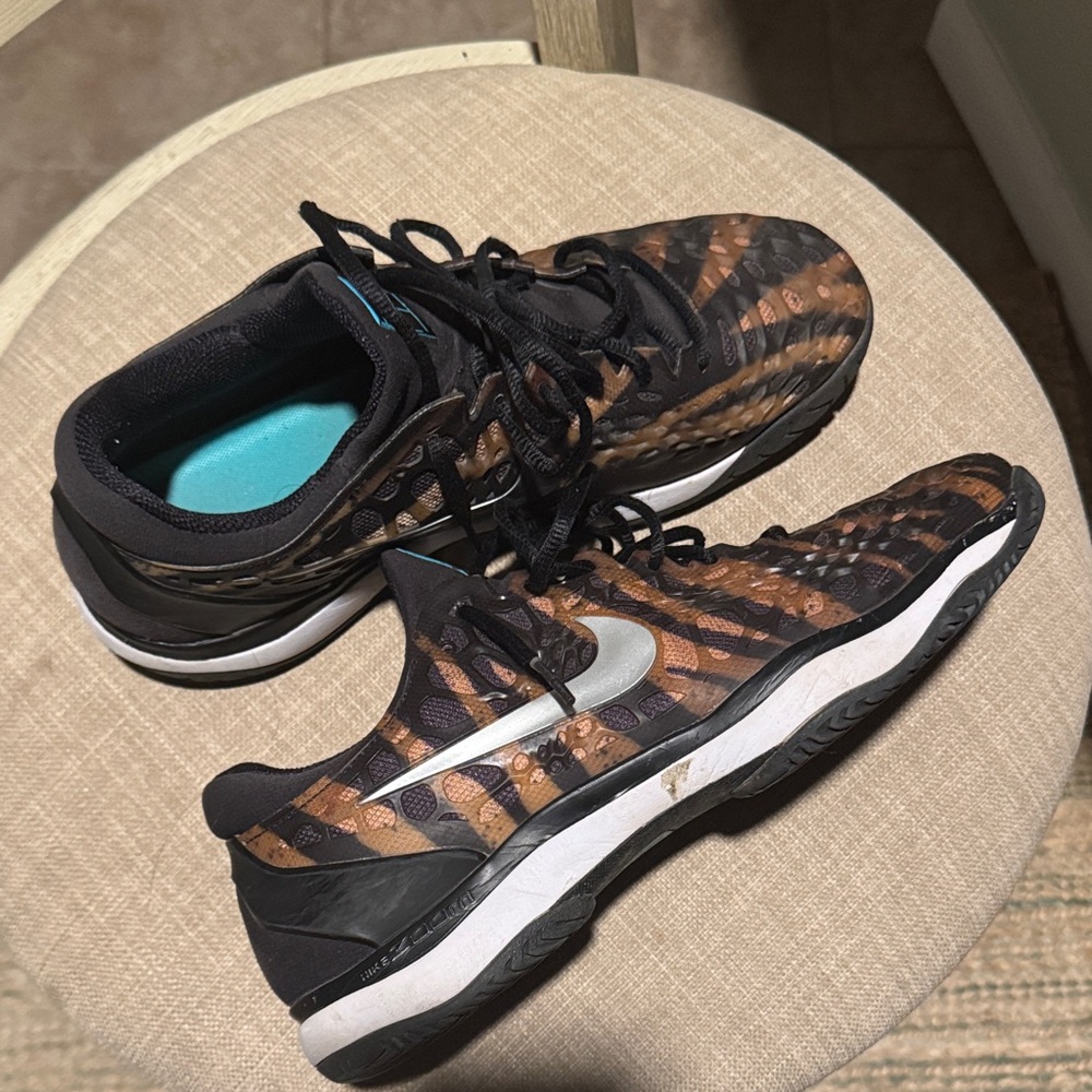 Brown and Black Patterned Sneakers Nikes